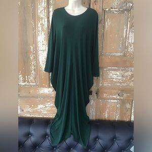 IC by CONNIE K  Deep Green Dress Large Pockets Laganlook Long Sleeve